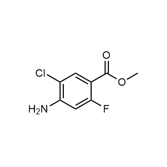 4-氨基-5-氯-2-氟苯甲酸甲酯结构式