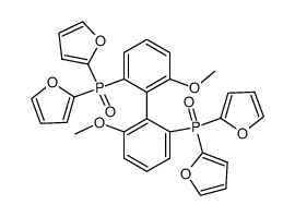 (R)-(6,6'-dimethoxybiphenyl-2,2'-diyl)bis(di-2-furylphosphine oxide)结构式