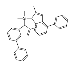 dimethyl-bis(2-methyl-4-phenyl-1H-inden-1-yl)silane structure