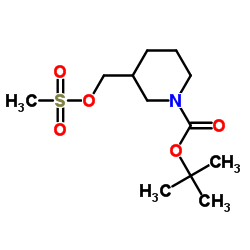 TERT-BUTYL 3-(((METHYLSULFONYL)OXY)METHYL)PIPERIDINE-1-CARBOXYLATE Structure