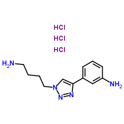 3-(1-(4-氨基丁基)-1H-1,2,3-三唑-4-基)苯胺三盐酸盐结构式