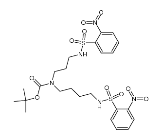 tert-butyl (4-(2-nitrophenylsulfonamido)butyl)(3-(2-nitrophenylsulfonamido)propyl)carbamate结构式