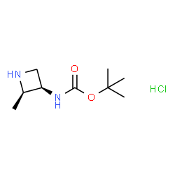 N-[顺式-2-甲基氮杂环丁烷-3-基]氨基甲酸叔丁酯盐酸盐结构式