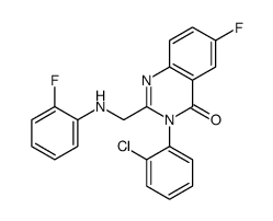 3-(2-氯苯基)-6-氟-2-[[(2-氟苯基)氨基]甲基]-4(3H)-喹唑啉酮结构式