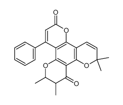 10,11-Dihydro-2,2,10,11-tetramethyl-8-phenyl-2H,6H,12H-benzo[1,2-b:3,4-b':5,6-b'']tripyran-6,12-dione结构式