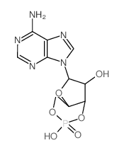 9H-Purin-6-amine,9-(3,5-O-phosphinico-b-D-xylofuranosyl)- (9CI) Structure