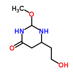 6-(2-Hydroxyethyl)-2-methoxytetrahydro-4(1H)-pyrimidinone Structure