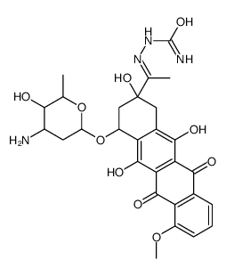 [(E)-1-[4-(4-amino-5-hydroxy-6-methyloxan-2-yl)oxy-2,5,12-trihydroxy-7-methoxy-6,11-dioxo-3,4-dihydro-1H-tetracen-2-yl]ethylideneamino]urea结构式
