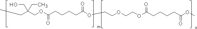聚[二(乙烯二醇)/三羟甲基丙烷-alt-肥酸]结构式