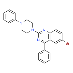 6-bromo-4-phenyl-2-(4-phenylpiperazin-1-yl)quinazoline Structure