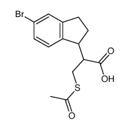 3-(Acetylthio)-2-(5-bromo-2,3-dihydro-1H-inden-1-yl)propanoic Acid Structure