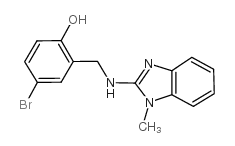 4-bromo-2-[[(1-methylbenzimidazol-2-yl)amino]methyl]phenol Structure