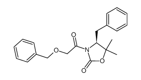 (S)-N-α-benzyloxyacetyl-4-benzyl-5,5-dimethyloxazolidin-2-one结构式