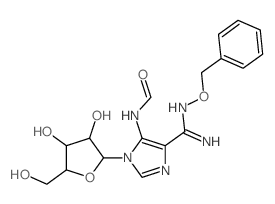 (NZ)-N-[(5Z)-5-[amino-(phenylmethoxyamino)methylidene]-3-[3,4-dihydroxy-5-(hydroxymethyl)oxolan-2-yl]imidazol-4-ylidene]formamide structure