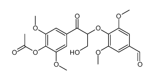 4-(2-(4-formyl-2,6-dimethoxyphenoxy)-3-hydroxypropanoyl)-2,6-dimethoxyphenyl acetate结构式