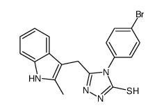 4-(4-bromophenyl)-3-[(2-methyl-1H-indol-3-yl)methyl]-1H-1,2,4-triazole-5-thione结构式