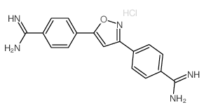 4-[3-(4-carbamimidoylphenyl)-1,2-oxazol-5-yl]benzenecarboximidamide,hydrochloride Structure