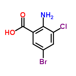 2-氨基-5-溴-3-氯苯甲酸结构式