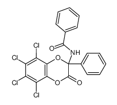 3-benzoylamino-5,6,7,8-tetrachloro-3-phenyl-benzo[1,4]dioxin-2-one结构式