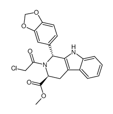 (1R,3S)-1-benzo[1,3]dioxol-5-yl-2-(2-chloroacetyl)-2,3,4,9-tetrahydro-1H-β-carboline-3-carboxylic acid methyl ester Structure