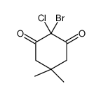 2-bromo-2-chloro-5,5-dimethylcyclohexane-1,3-dione结构式