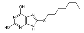 8-Heptylthio-3,7-dihydro-1H-purine-2,6-dione结构式