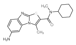 6-氨基-N-环己基l-N,3-二甲基-噻唑并[3,2-a]苯并咪唑-2-羧胺结构式