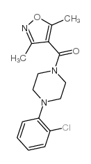 [4-(2-氯苯基)-1-哌嗪基](3,5-二甲基-4-异噁唑)-甲酮结构式