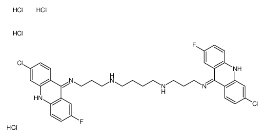 N,N'-bis[3-[(6-chloro-2-fluoroacridin-9-yl)amino]propyl]butane-1,4-diamine,tetrahydrochloride Structure