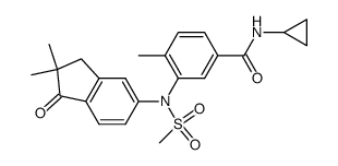 N-Cyclopropyl-3-[N-(2,2-dimethyl-1-oxoindan-5-yl)-N-(methanesulfonyl)amino]-4-methylbenzamide Structure