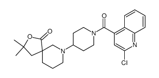 7-{1-[(2-chloroquinolin-4-yl)carbonyl]piperidin-4-yl}-3,3-dimethyl-2-oxa-7-azaspiro[4.5]decan-1-one Structure