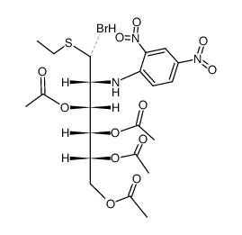 3,4,5,6-Tetra-O-acetyl-1-brom-1-ethylmercapto-2-desoxy-2-(2,4-dinitro-anilino)-D-glucit Structure