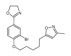 5-[5-[2-bromo-4-(4,5-dihydro-1,3-oxazol-2-yl)phenoxy]pentyl]-3-methyl-1,2-oxazole Structure