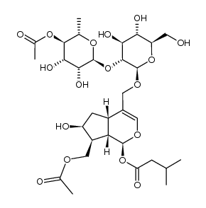 10-O-acetylpatrinoside-aglycone-11-O-[4''-O-acetyl-α-L-rhamnopyranosyl-(1->2)-β-D-glucopyranoside] Structure