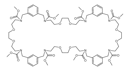 octamethyl 6,9,19,22,32,35,45,48-octaoxa-3,12,16,25,29,38,42,51-octaaza-1,14,27,40(1,3)-tetrabenzenacyclodopentacontaphan-3,12,16,25,29,38,42,51-octacarboxylate结构式