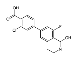 2-chloro-4-[4-(ethylcarbamoyl)-3-fluorophenyl]benzoic acid Structure