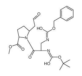 (2S)-1-((s)-3-(((苄氧基)羰基)氨基)-2-((叔丁氧基羰基)氨基)丙酰基)-5-(2-氧代乙基)吡咯烷-2-羧酸甲酯结构式