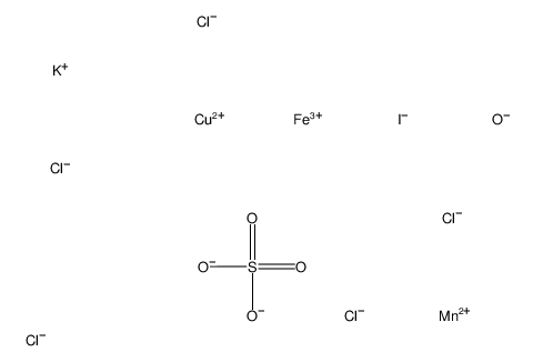 copper,potassium,zinc,iron(3+),manganese(2+),pentachloride,iodide,disulfate Structure