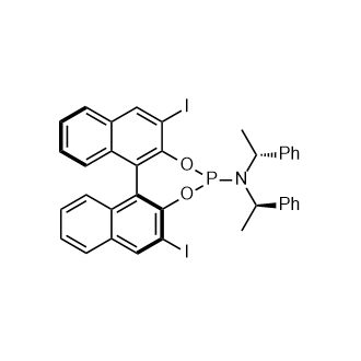 (11Bs)-2,6-Diiodo-N,N-Bis((R)-1-Phenylethyl)Dinaphtho[2,1-D:1’,2’-F][1,3,2]Dioxaphosphepin-4-Amine Structure