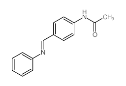 N-[4-(phenyliminomethyl)phenyl]acetamide Structure