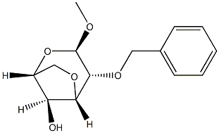 1-O-Methyl-3,6-anhydro-2-O-benzyl-β-D-galactopyranose结构式