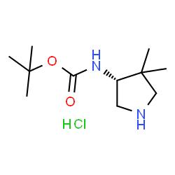 (R)-(4,4-二甲基-吡咯烷-3-基)-氨基甲酸叔丁酯盐酸盐结构式