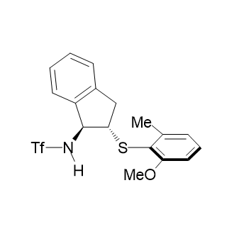 N-[(1S,2S)-2,3-二氢-2-[(2-甲氧基-6-甲基苯基)硫基]-1H-茚-1-基]-1,1,1-三氟甲磺酰胺结构式