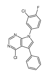 4-Chloro-7-(3-chloro-4-fluoro-phenyl)-5-phenyl-7H-pyrrolo[2,3-d]pyrimidine Structure