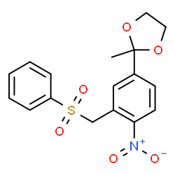 2-METHYL-2-(4-NITRO-3-[(PHENYLSULFONYL)METHYL]PHENYL)-1,3-DIOXOLANE结构式