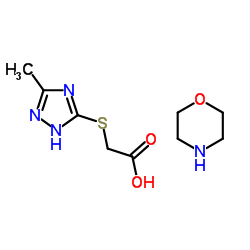 吗啉 [(5-甲基-1H-1,2,4-三氮唑-3-基)硫基]乙酸盐结构式