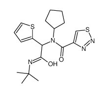 N-[2-(tert-butylamino)-2-oxo-1-thiophen-2-ylethyl]-N-cyclopentylthiadiazole-4-carboxamide结构式