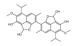 5,5'-diisopropyl-4,4'-dimethoxy-7,7'-dimethyl-2H,2'H-[8,8'-binaphtho[1,8-bc]furan]-2,2',3,3'-tetraol Structure