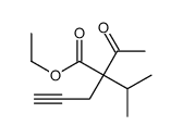 ethyl 2-acetyl-2-propan-2-ylpent-4-ynoate结构式