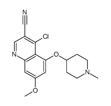 4-氯-7-甲氧基-5-[(1-甲基-4-哌啶基)氧基]-3-喹啉甲腈结构式